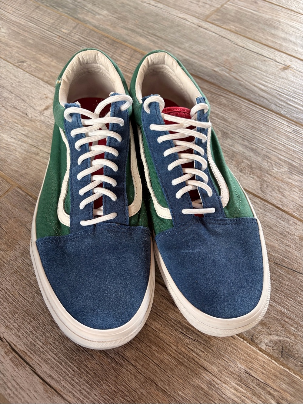 Vans Low-Top Lace-Up Sneakers in Blue and Green